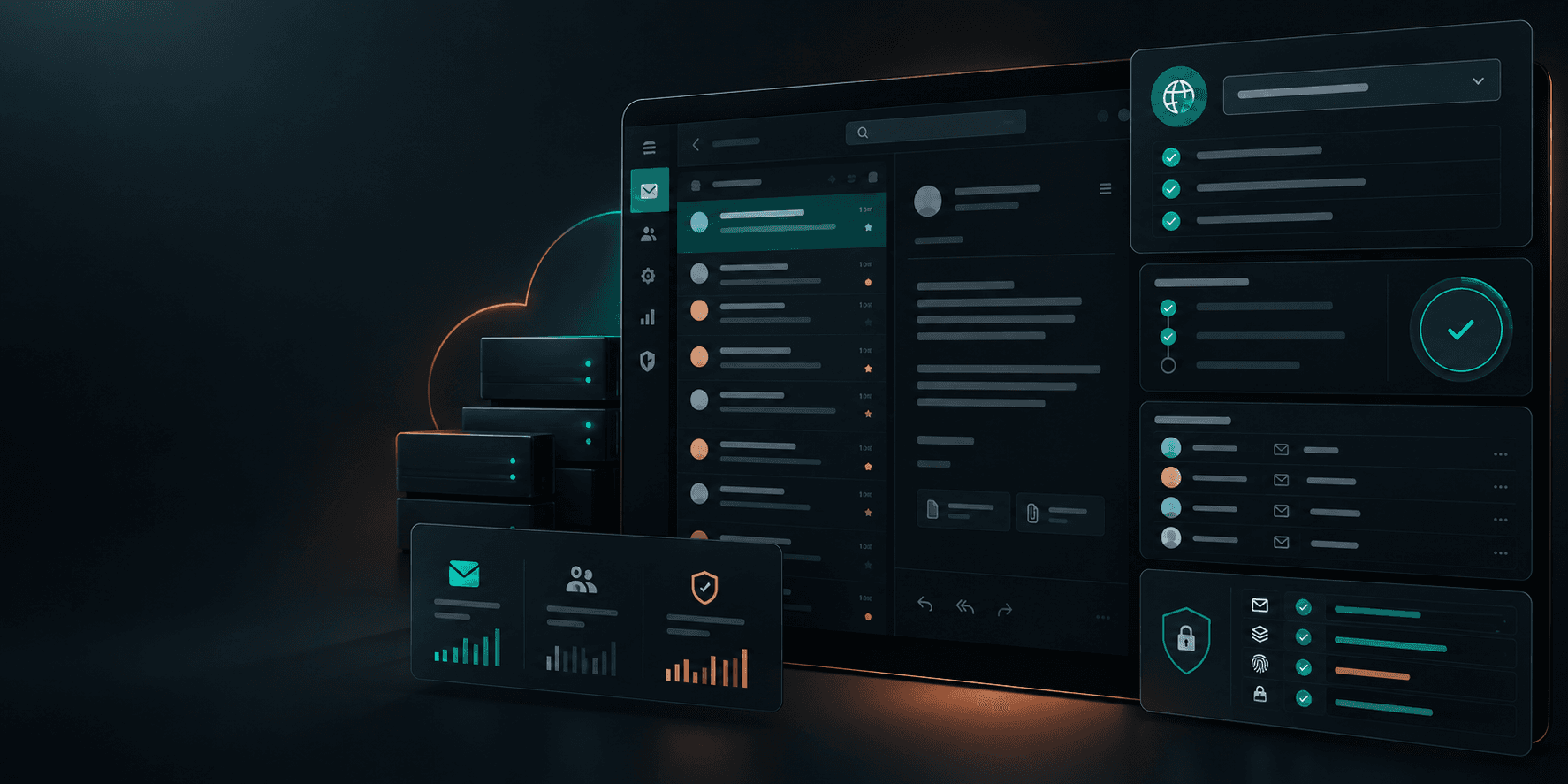 Business email domain and mailbox administration