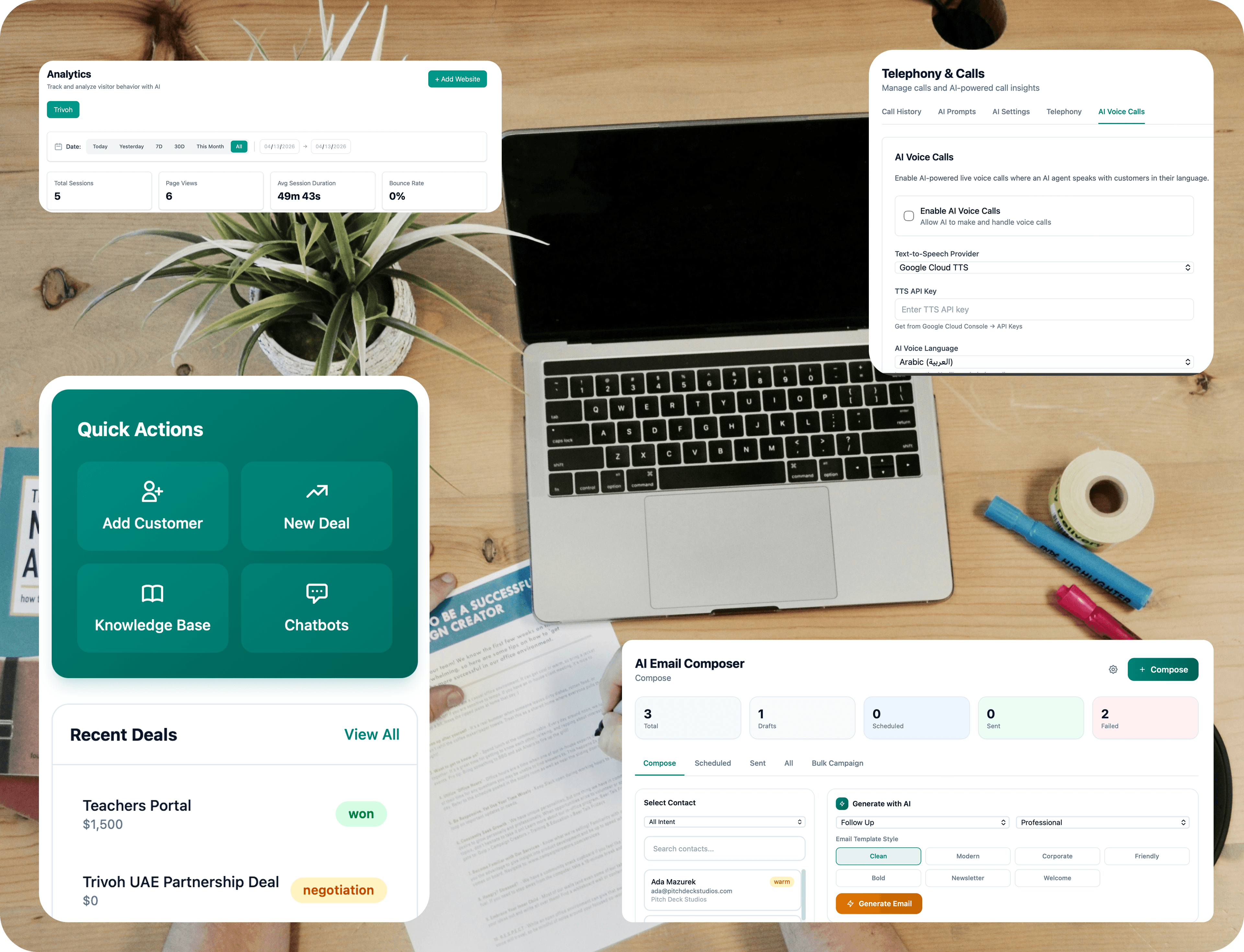 Trivoh CRM customer relationship management workspace