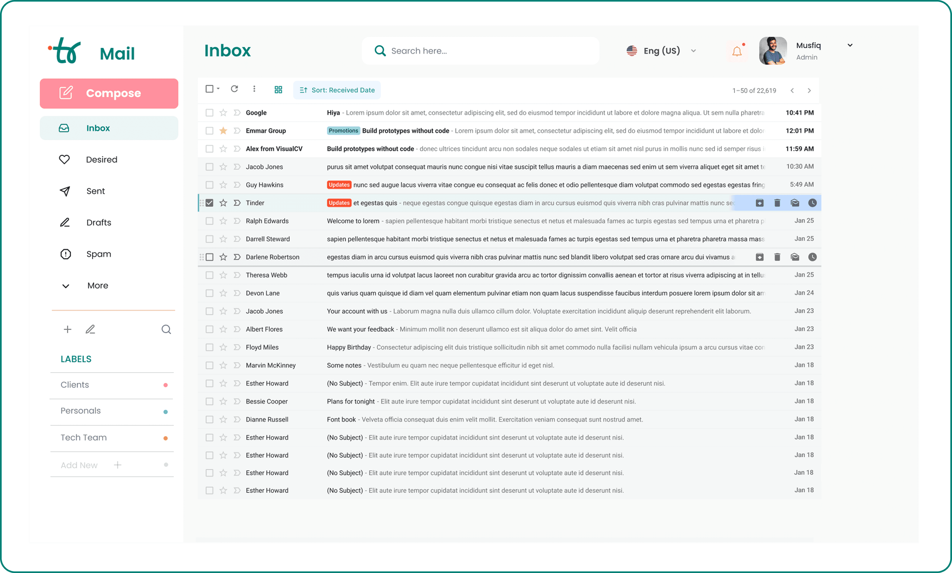Business email connected with customers and follow-up work